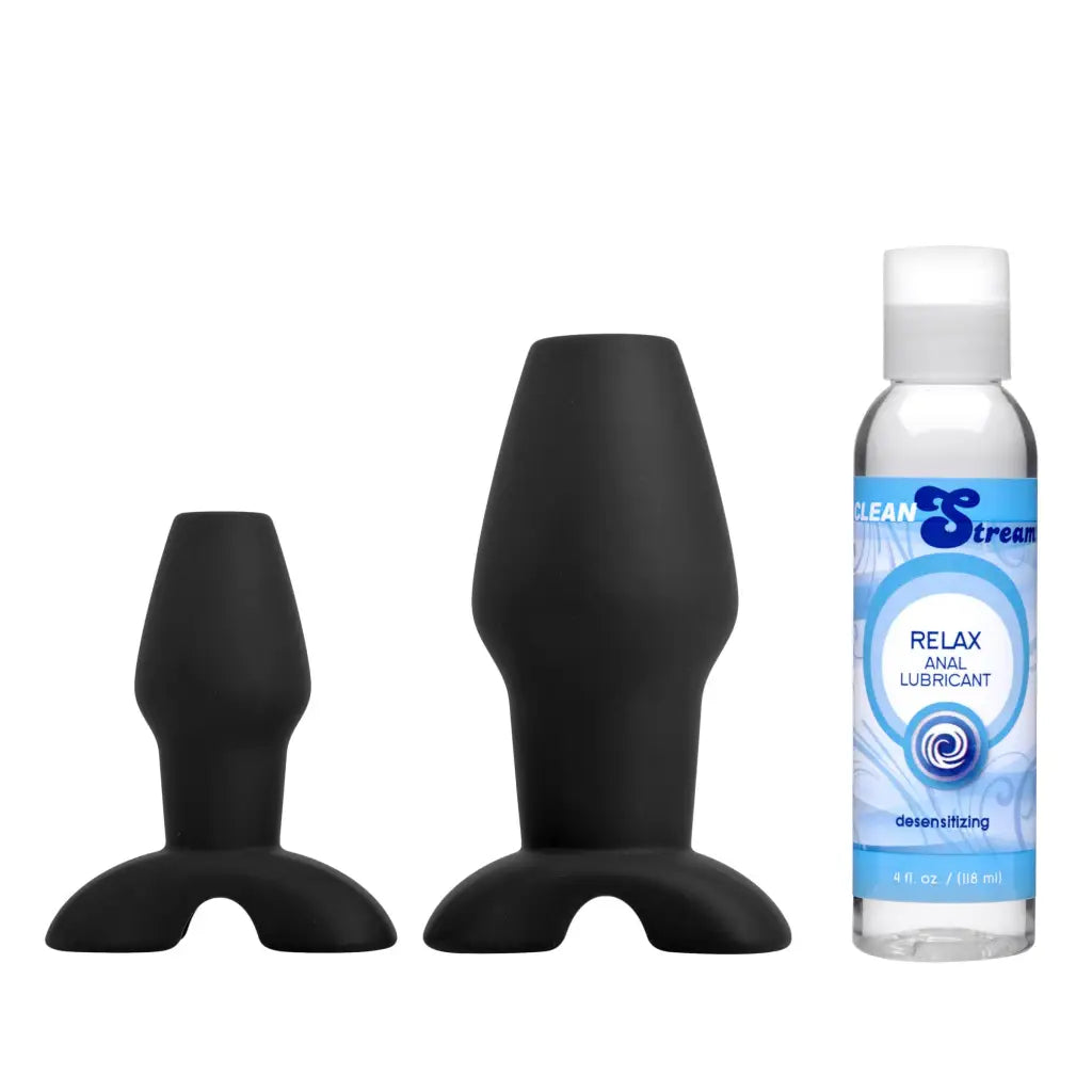 anal toys with sleek look-Hollow Anal Plug Trainer Set With Desensitizing Lube