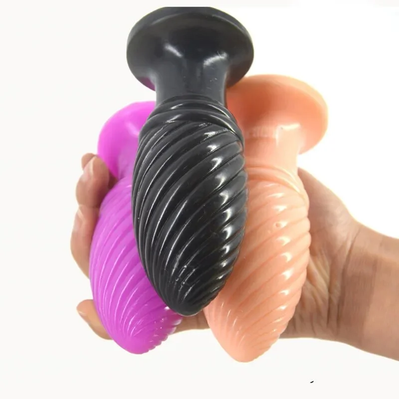 anal toys for easy stretching-Anal Plug Screw Thread Butt Stopper Dildo,Max Dia 4.7cm Anal Toy Big Medical PVC Material Large Butt Plug,Gay Anal Ball Sex Toys