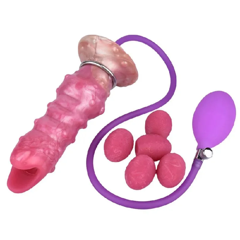 peekaboo bralette red-Dildo-droning-Soft Silicone Ovipositor Dildo with 5 Eggs