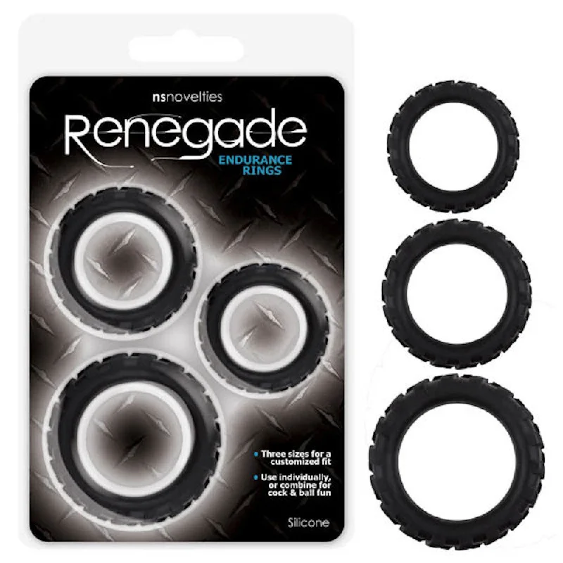 cock ring gentle grip-Renegade ''Endurance'' Cockrings -3pk