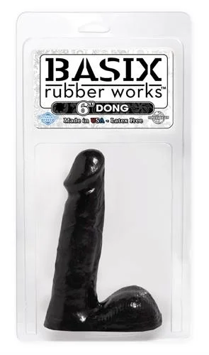 penis-discomfort-during-sleep-Basix Rubber Works - 6 Inch Dong - Black