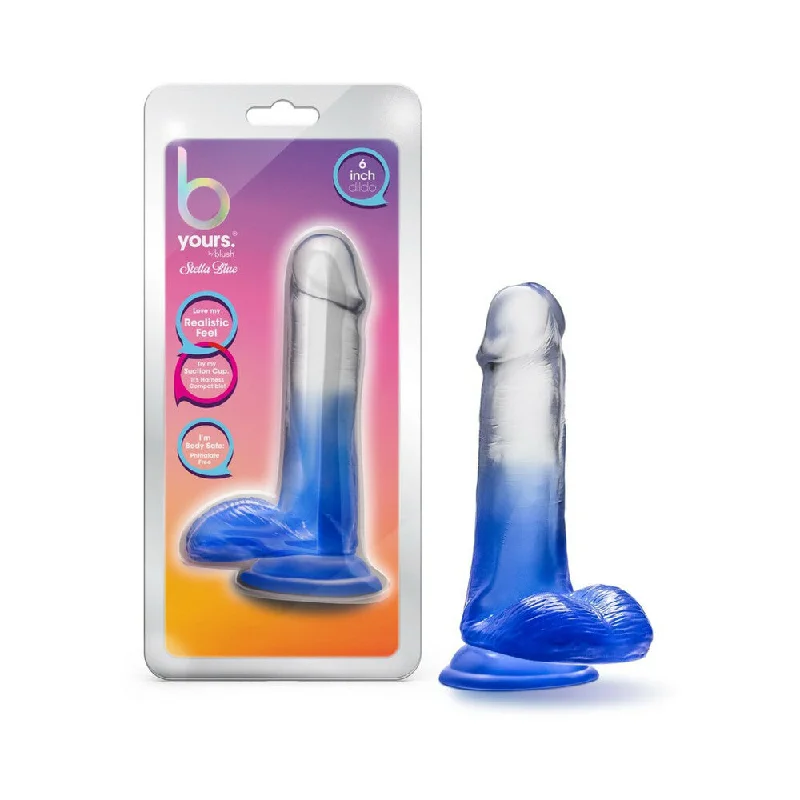 sexy denim nightie-Dildo-pristine-B Yours Stella Blue Dildo 6 In. Blue