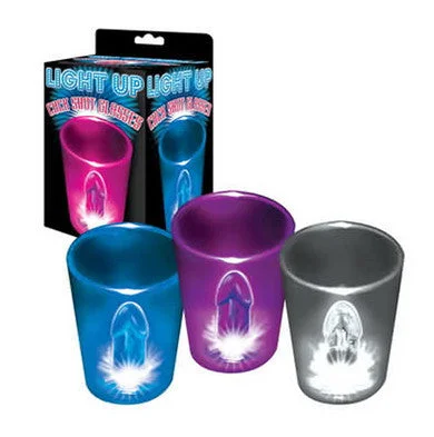 cock ring swift grip-Light Up Cock Shot Glass - 12 Count With Display