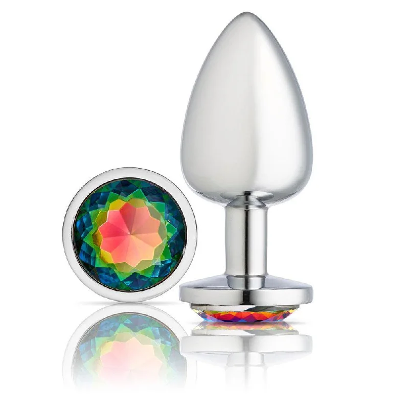 anal toys with broad reach-Cloud 9 Novelties Gems Silver Chromed Anal Plug - Large