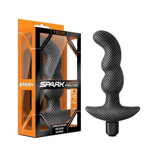 cock ring max texture-Blush Spark Ignition PRV-02 Vibrating Silicone Prostate Massager