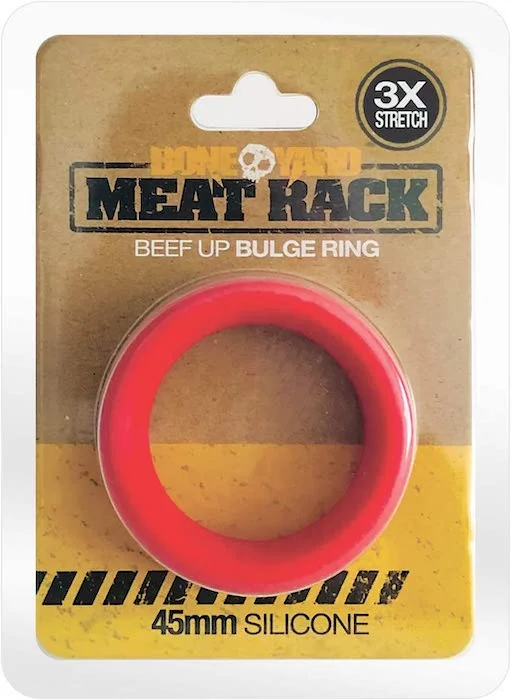 cock ring fine grip-Boneyard ''The Meat Rack'' C/Ring -Red