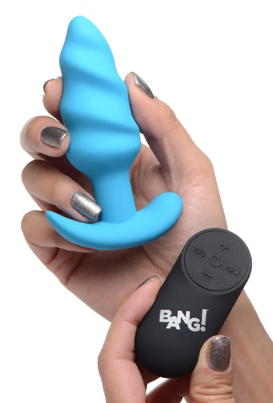 cock ring budget grip-Remote Control 21X Vibrating Silicone Swirl Butt Plug