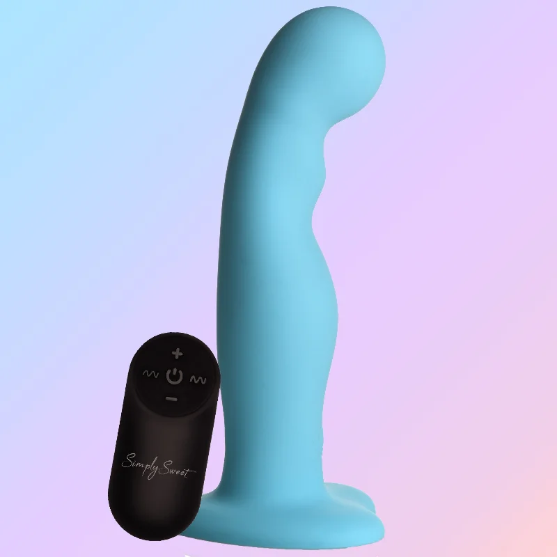 plush linen nightwear-Dildo-faint-Simply Sweet 21X Vibrating Thick Silicone Dildo w/ Remote