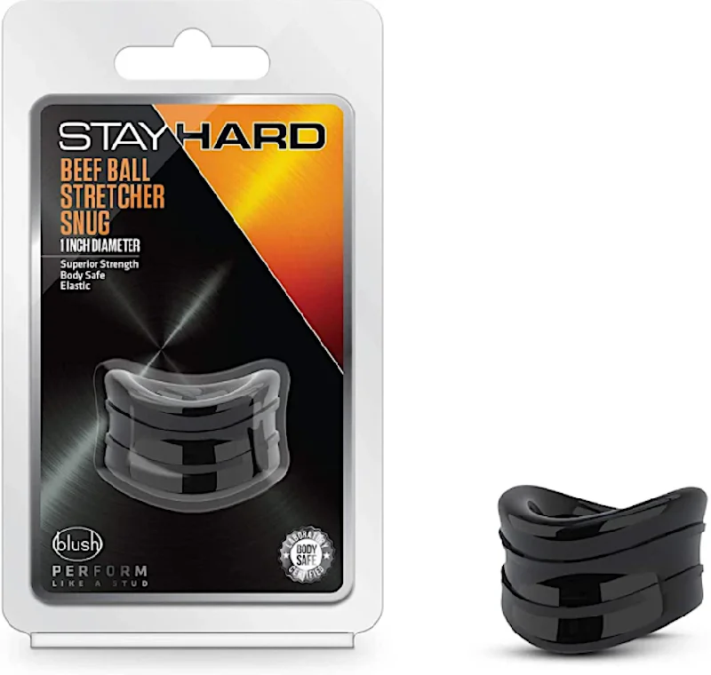 cock ring low texture-Stay Hard ''Beef'' Ball Stretcher -1'' Snug