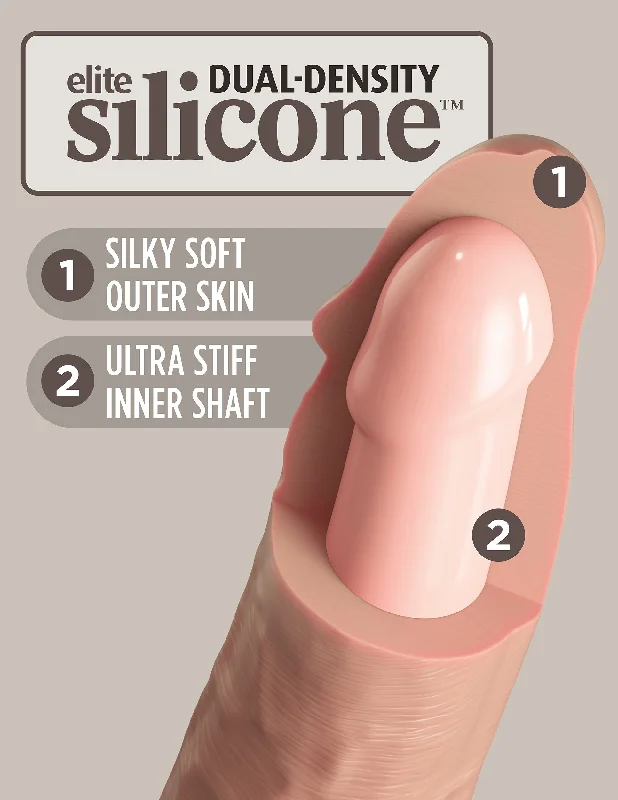 penis-nerve-sensitivity-advice-King Cock Elite 9 Inch Vibrating Silicone Dual  Density Cock With Remote - Light