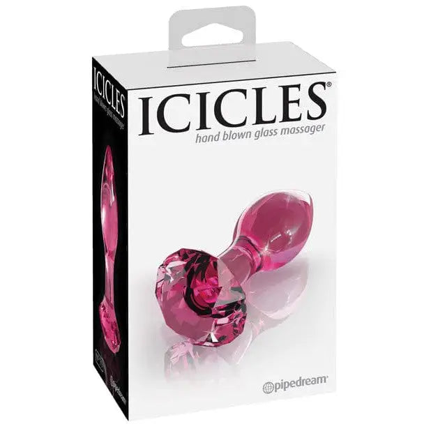 anal toys for sassy nights-Icicles No. 79 Hand Blown Glass Diamond Butt Plug - Pink