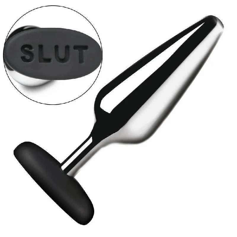 cock ring solid grip-Master Series Butt Slut Metal and Silicone Butt Plug