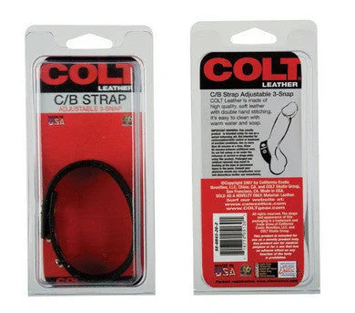 cock ring sensation style-Colt Adjustable Leather Cock And Ball Strap - 3 Snap