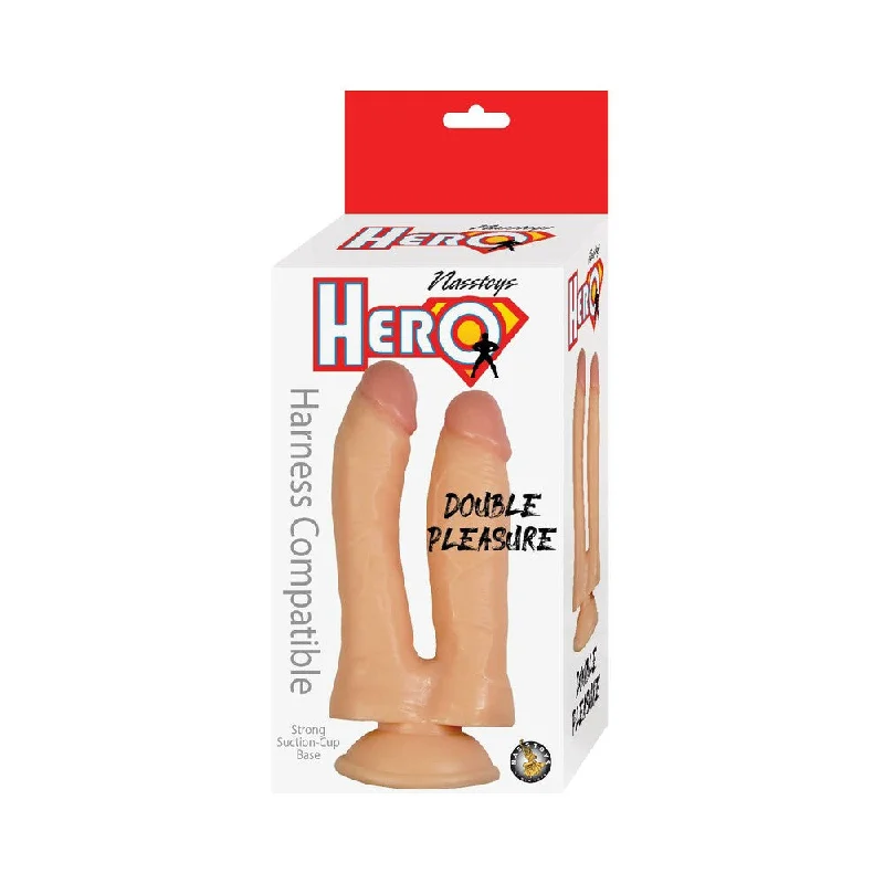 penis-blood-flow-natural-boosts-Hero Double Pleasure Double Dildo Silicone White