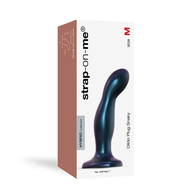 high-rise satin thong-Dildo-booming-Strap-on-me Hybrid Collection Dildo Plug Snaky Metallic Blue M