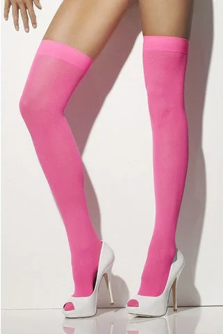 men’s velvet jockstrap-Opaque Hold-Ups - Neon Pink