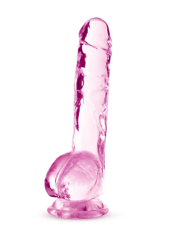 penis-care-during-travel-Naturally Yours - 8 Inch Crystalline Dildo - Rose