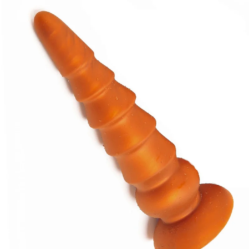 cock ring sleek finish-ELITE Liquid Silicone Ridge Rider 11 Inch Large Gold