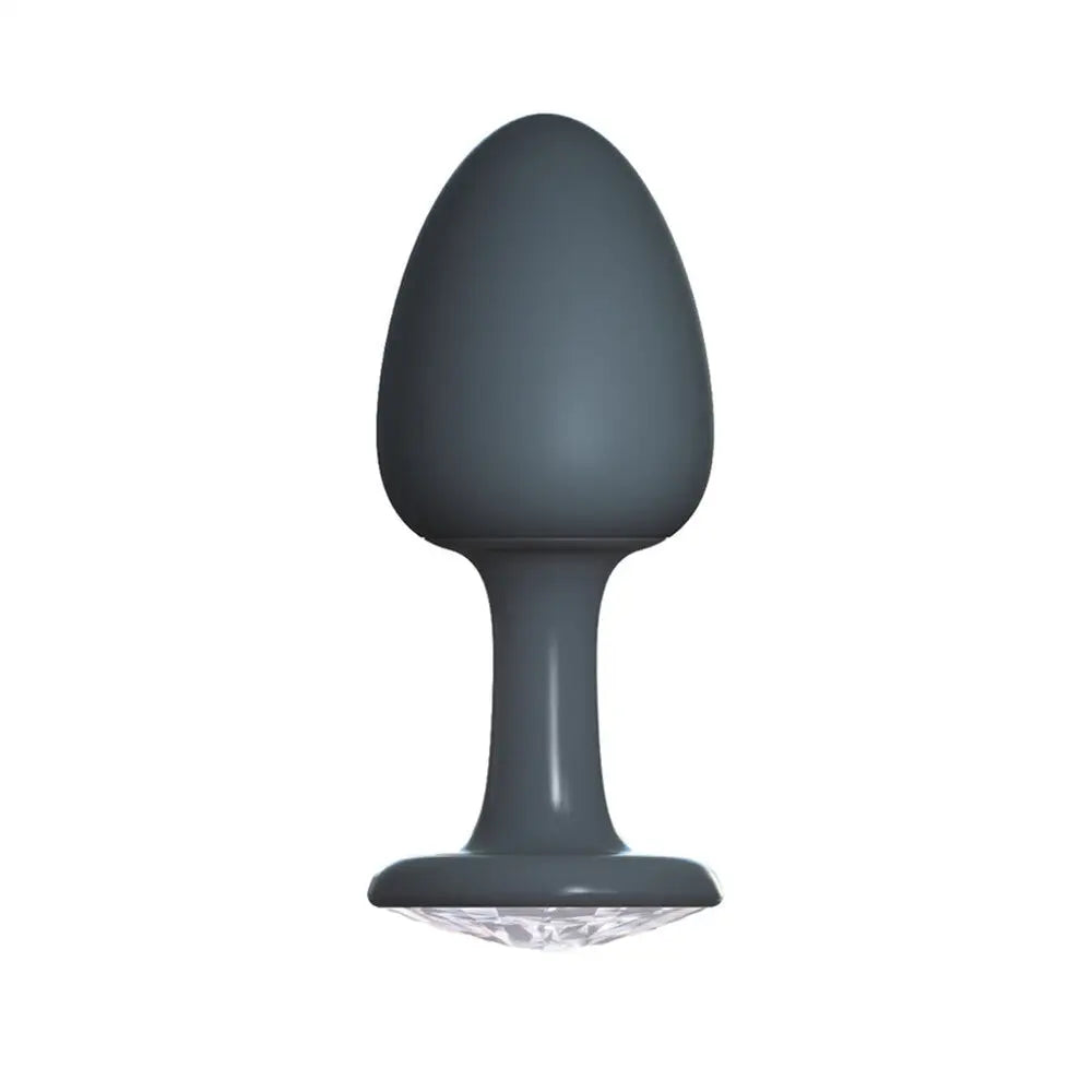 cock ring fine grip-3-inch Dorcel Silicone Black Medium Butt Plug with Gem