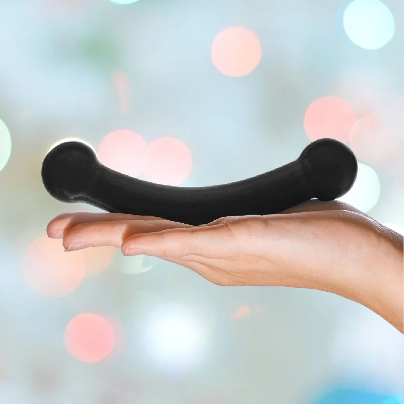 anal toys with pearl finish-Gläs 5.5" Double Bull Black Glass Dildo