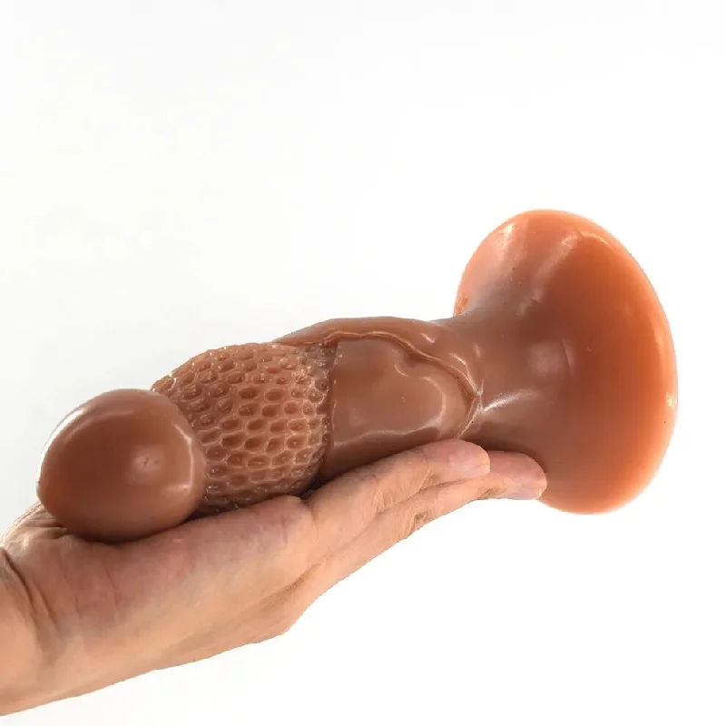 anal toys for instant delivery-FAAK New Large Butt Plug Anal Dildo With Suction Cup Mushroom Shape Sex Toys For Woman  Skin Color Honeycomb Surface Stimulate