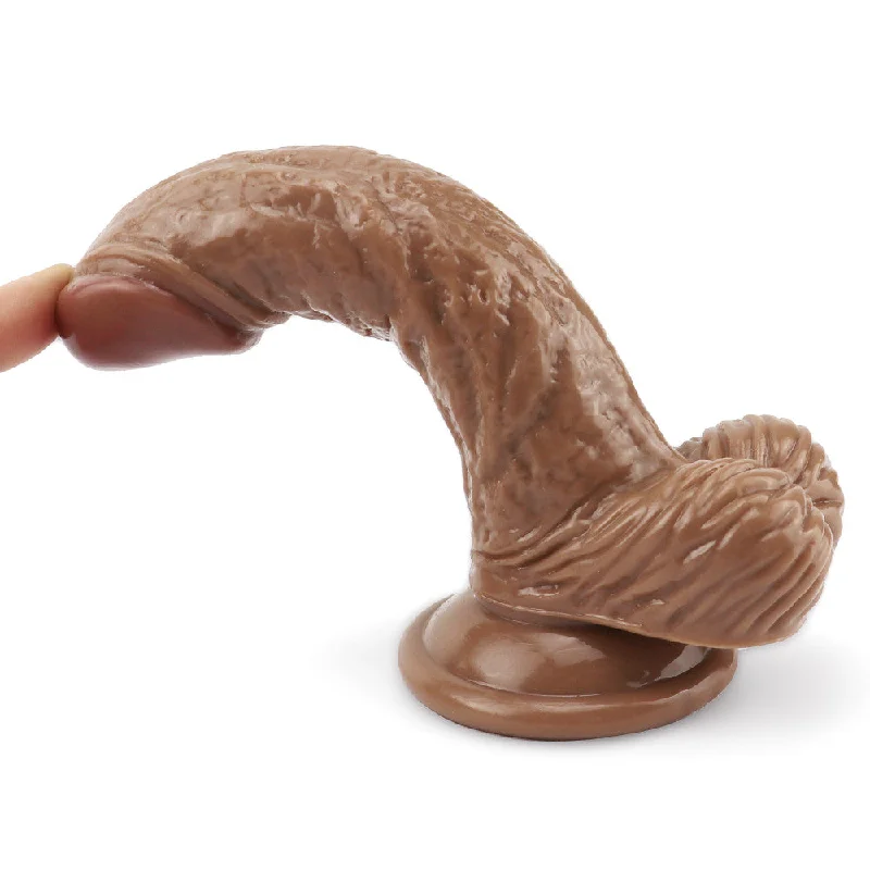 cut-out panties sexy-Dildo-blooming-Brown curved dildo