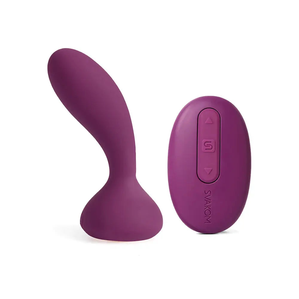 cock ring versatile texture-Svakom Silicone Purple Extra-powerful Butt Plug with Remote