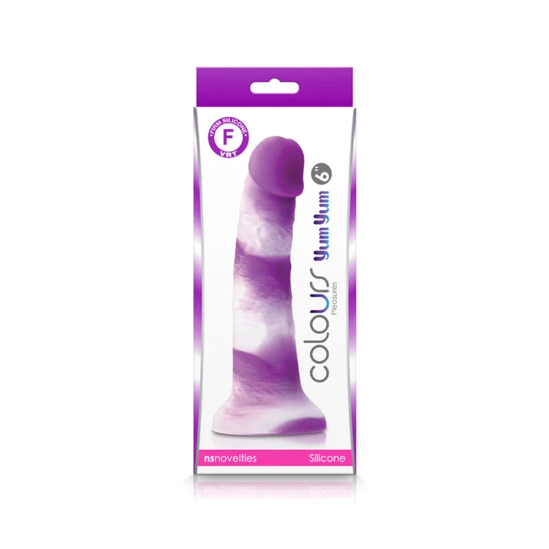 push-up bra pads-Dildo-mocked-Colours Pleasures Yum Yum 6" Dildo - Purple