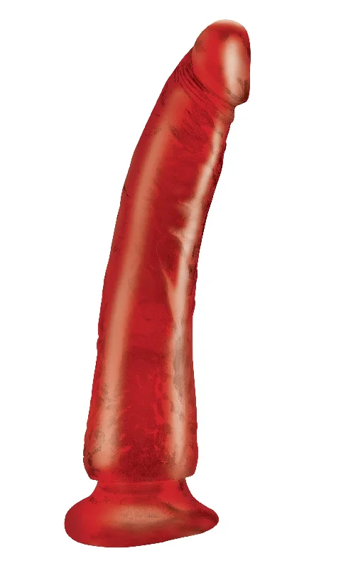 penis-size-study-results-Basix Rubber Works - Slim 7 Inch With Suction Cup - Red