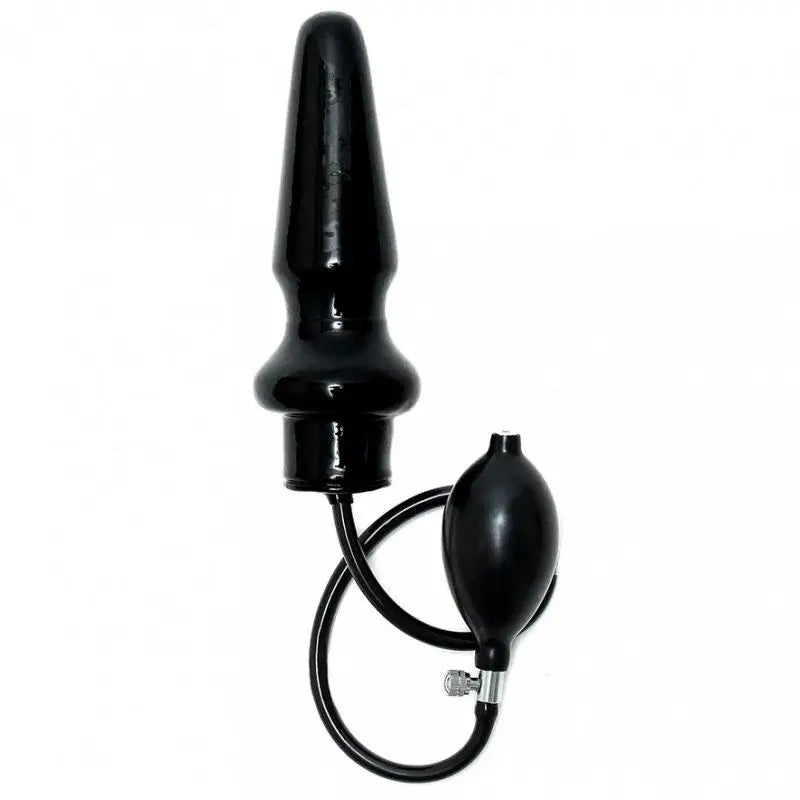 cock ring gentle finish-8-inch Rimba Silicone Black Inflatable Large Butt Plug