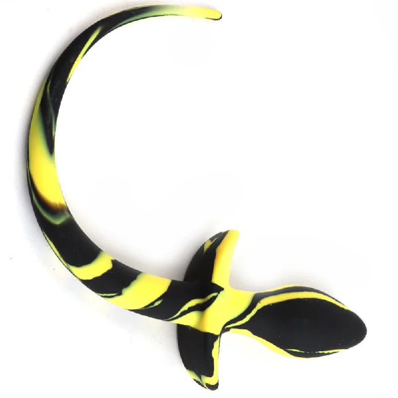 cock ring optimal finish-ruff GEAR Silicone Swirl Pup Tail Yellow