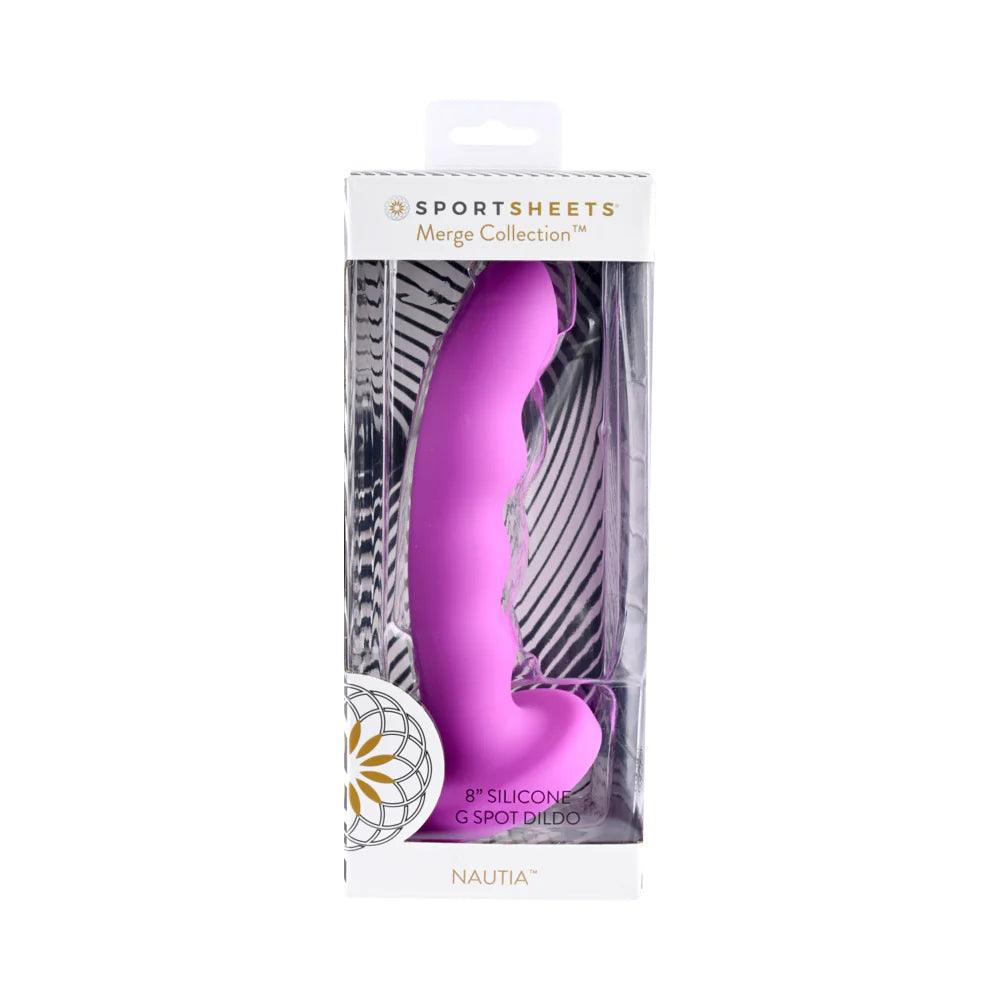 breezy linen briefs-Dildo-hissing-Sportsheets Merge Collection Nautia 8 in. Silicone G-Spot Dildo with Suction Cup