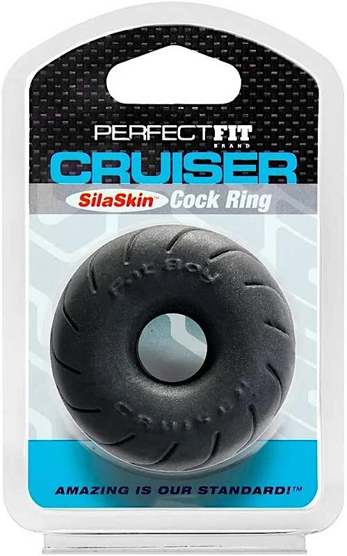 cock ring versatile finish-PF ''Cruiser'' Silaskin Cockring -Black