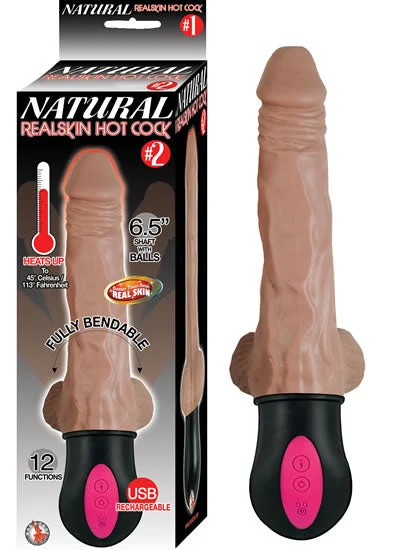 zigzag nightgown sheer-Dildo-deep-Natural Realskin Hot Cock #2 Brown Vibrating Dildo