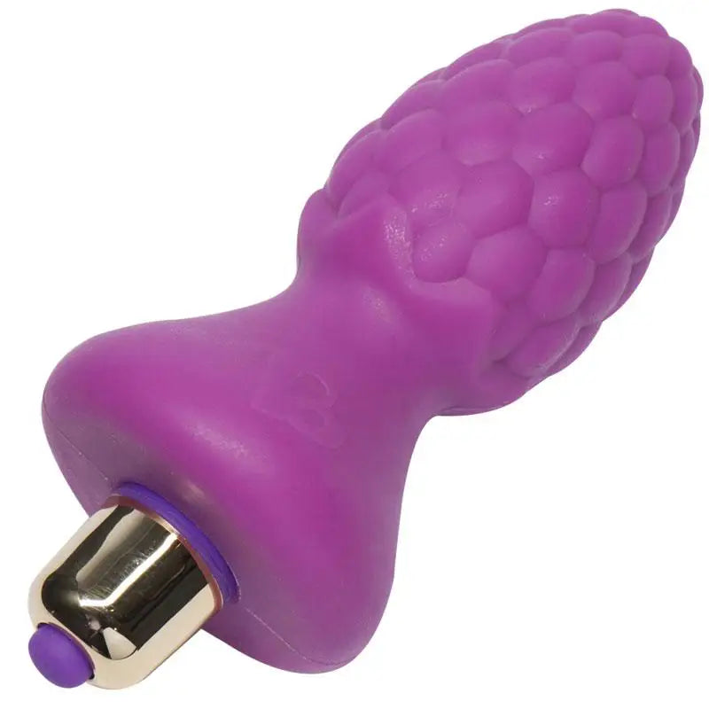 cock ring power texture-Rock off Discreet Purple Silicone 7-speed Vibrating Butt Plug