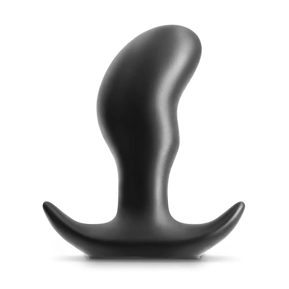 cock ring trendy texture-Ns Novelties Silicone Black Medium Prostate Massager for Him