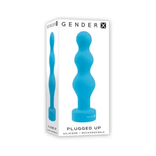 cock ring smooth texture-Gender X Plugged Up Rechargeable Silicone Vibrating Beaded Plug Teal