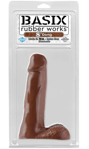 penis-exercise-routine-beginners-Basix Rubber Works - 8 Inch Dong - Brown