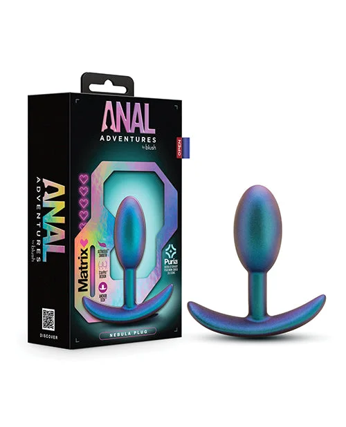 anal toys with quiet hum-Blush Anal Adventures Matrix Nebula Plug - Turquoise