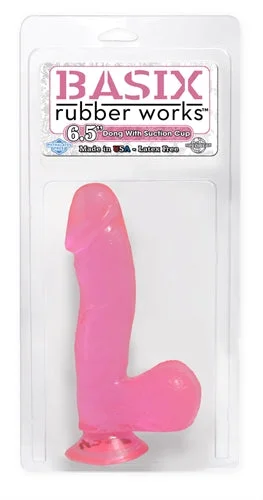 penis-enhancement-natural-tips-Basix Rubber Works - 6.5 Inch Dong With Suction Cup - Pink