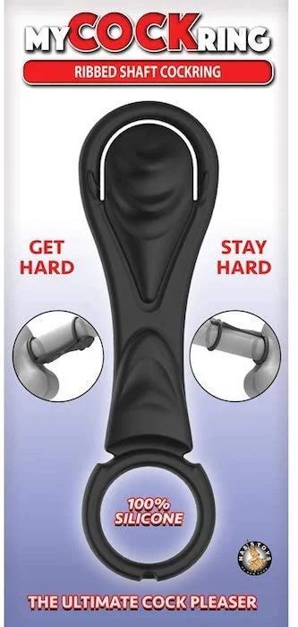 cock ring plush grip-My Cockring ''Ribbed Shaft'' C/Ring -Blk