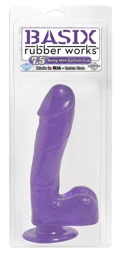 penis-circumcision-recovery-steps-Basix Rubber Works - 7.5 Inch Dong With Suction Cup - Purple