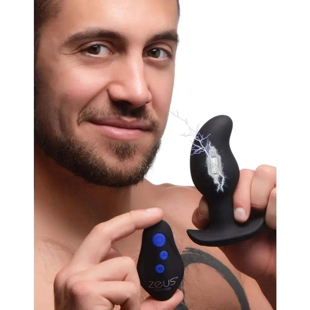 cock ring neat design-8x Volt Drop Vibrating And E-stim Silicone Prostate Massager With Remote