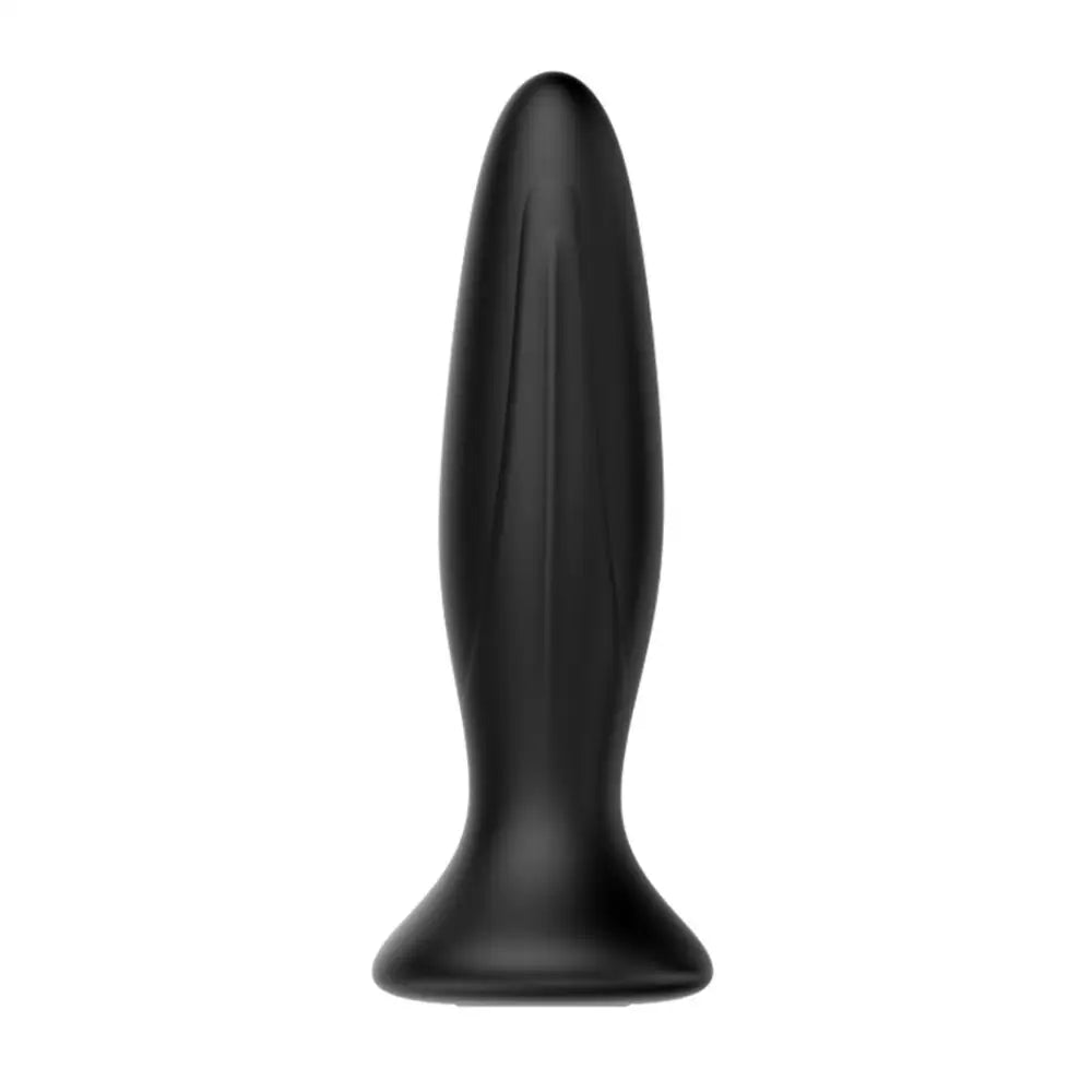 cock ring fine design-5-inch Silicone Black Waterproof Rechargeable Vibrating Butt Plug