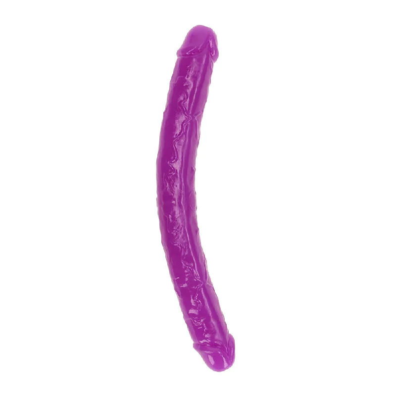 penis-vitamin-benefits-list-RealRock Glow in the Dark Double Dong 15 in. Dual-Ended Dildo Neon Purple