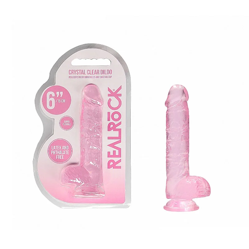 odor-resistant boxers-Dildo-crisp-Realrock Realistic Dildo 6" Pink