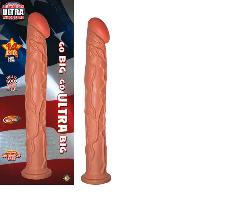 penis-care-routine-travel-All American Ultra Whopper 14 Inch Slim Dong With Suction Cup (White)