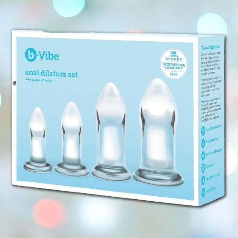 anal toys with gentle hum-B-Vibe Glass Anal Dilators Set of 4