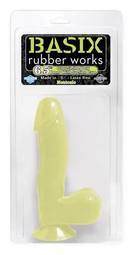 penis-fitness-tips-daily-Basix Rubber Works - 6.5 Inch Dong With Suction Cup - Glow-in-the-Dark