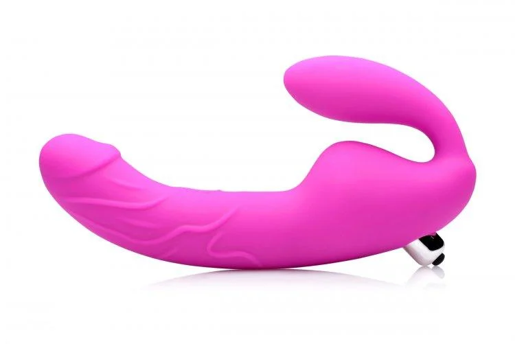 penis-measurement-accuracy-tips-Royal Rider Vibrating Strapless Strap- on Dildo - Pink